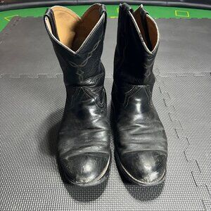 Ariat Mens Black Leather Cowboy Boots US 10.5D Mid-Calf Western Style Made In Ch